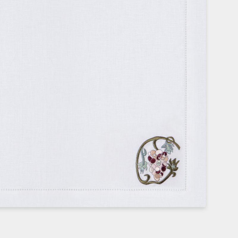 Fruit Motif Embroidered Linen Placemats