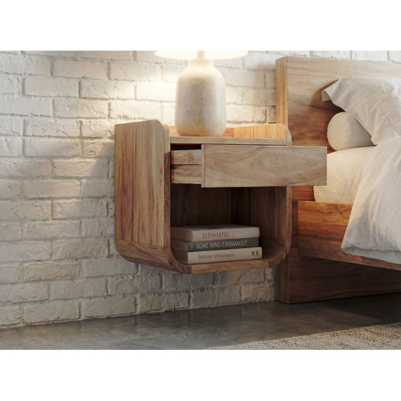 35 cm W Solid Wood Bedside Table