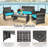 Akshath 4pcs Patio Rattan Furniture Conversation Set With Glass Table Top And Cushions-1786407409