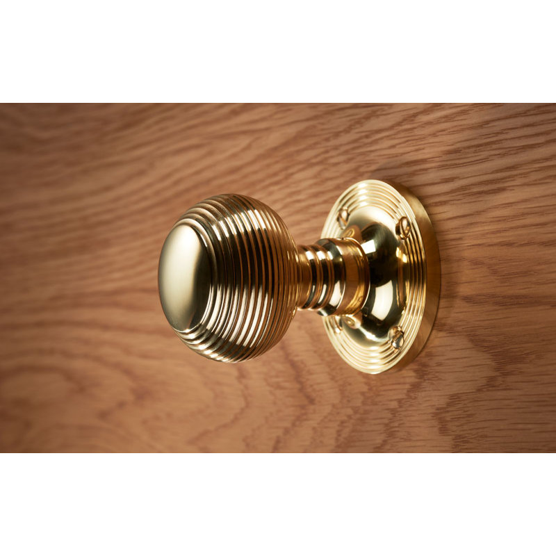 Queen Anne Passage Door Knob, Polished Brass