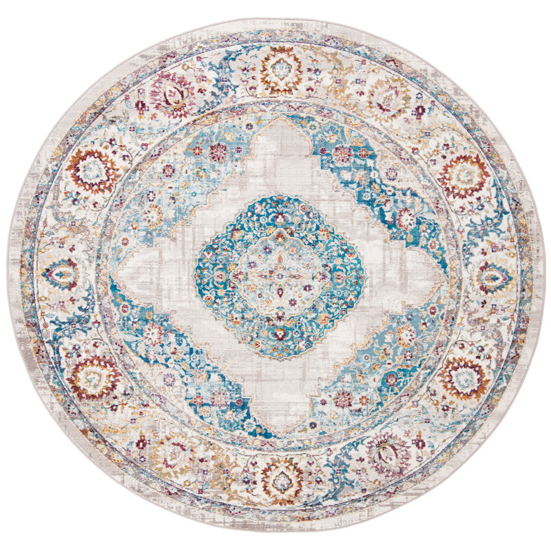 Stackpole Performance Oriental Rug, Round 6'5"