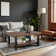 Rundell Pomona Rustic Industrial Modern Vintage Metal and Solid Wood Coffee Table with Storage, Easy Assembly, Small Rectangle Coffee Table, 42 in x 24 in x 18 in