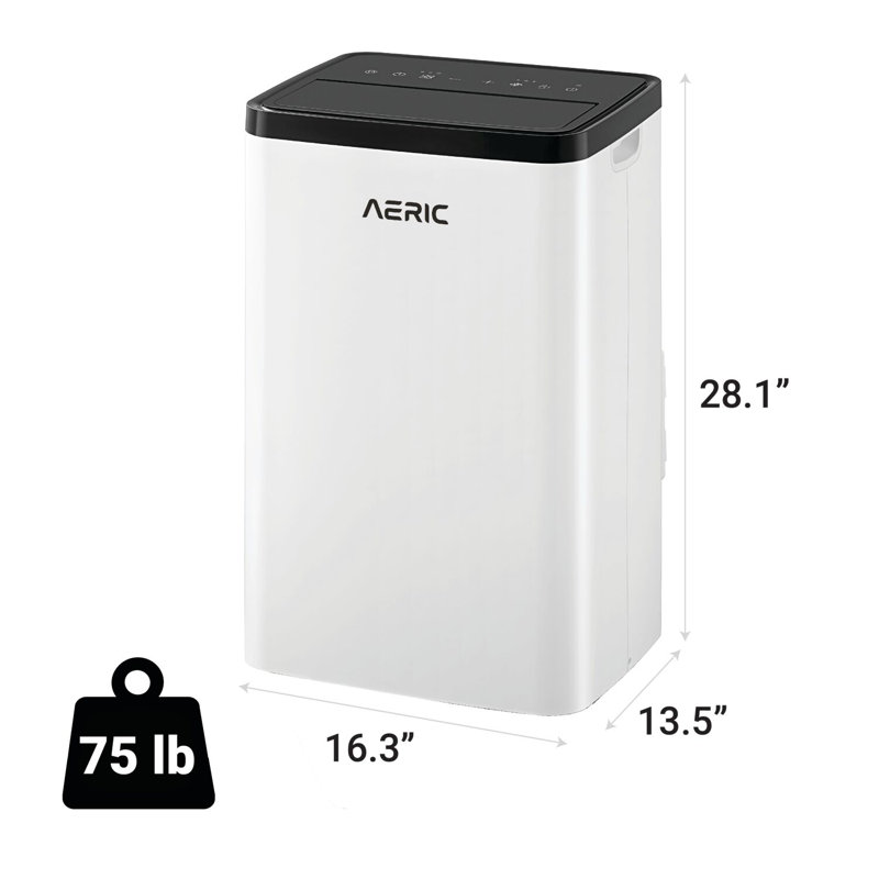 Aeric 10,000 BTU SACC (14,000 BTU ASHRAE) Portable Air Conditioner with Dehumidifier, 700 Sq. Ft., 14000