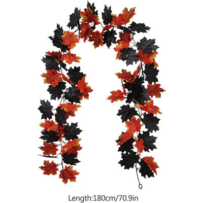 in. Lighted Fresh Faux Artificial Maple Garland