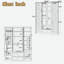 Grand garde-manger moderne avec 6 portes, tiroirs, tablettes réglables, plateaux coulissants et porte-bouteilles-555888257-555888316