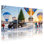 Ensemble de 3 impressions sur toile de Noël montgolfières scène d'hiver camion arbre personnes neige