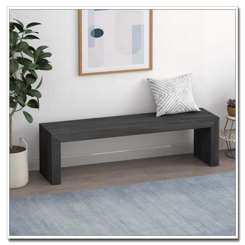Banc en bois d'acacia, Noir