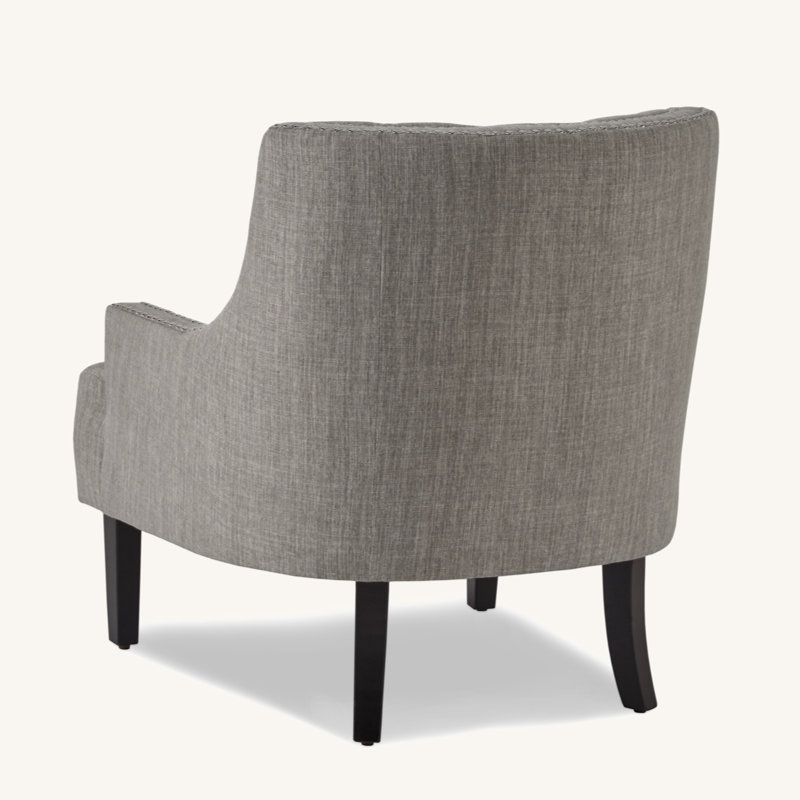 Upholstered Wingback Chair, Taupe Chenille