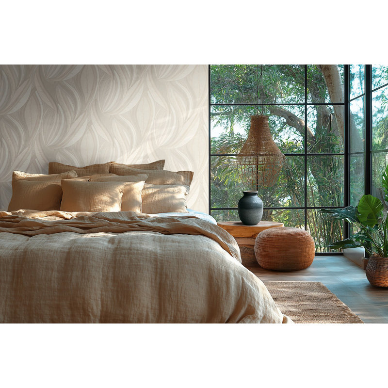 Galerie Horizon Flowing Leaf Wallpaper, Cream