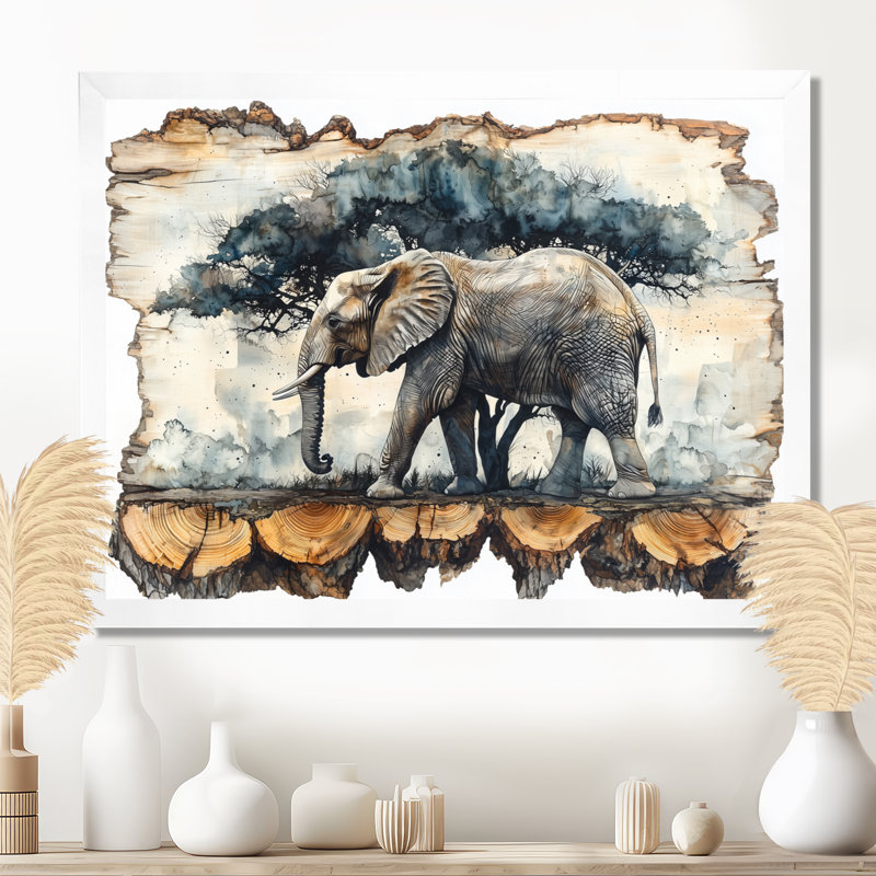 Halford - Animals Wall Art, H 12 po x l 20 po, Reproduction encadrée d'une seule photo, Blanc
