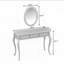 Meuble-lavabo de luxe avec miroir ovale et plateau à bijoux en velours-334610276