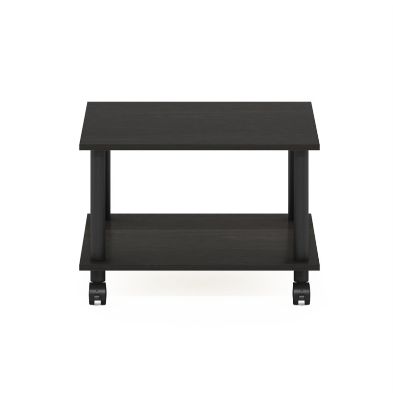 Espresso Black 2-Tier Laminated Printer Stand with Wheels