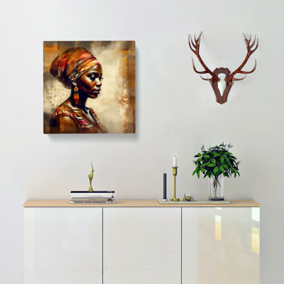 African Woman Abstract No.2 - Wrapped Canvas