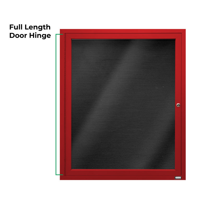 Tableau d'affichage mural fermé pour armoire d'annuaire, Rouge thermolaqué, Un, H 36 po x l 30 po