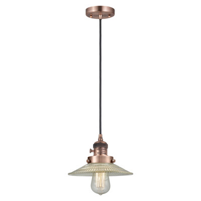 Franklin Restoration - Lakiva - 1 Light 9" Cord Hung Mini Pendant - On-Off Turn Switch - Bulb Not Included - Brass Finish -Lakiva Shade