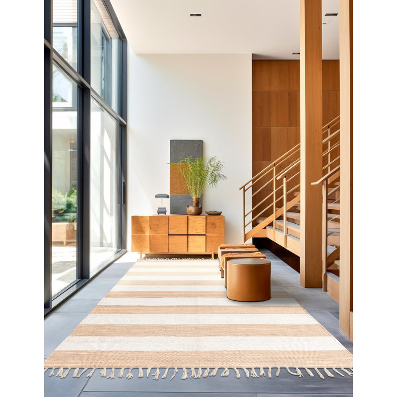 Cotton Striped Indoor Rug, Rectangle 12'2" x 16'1"