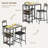 Bar Browndining Table Set For 2 With Storage Shelf And Wine Rack – Space-Saving Counter Height Table With Footrest And 2 Easy-To-Assemble Pu Leather Chairs In Brown-990994241