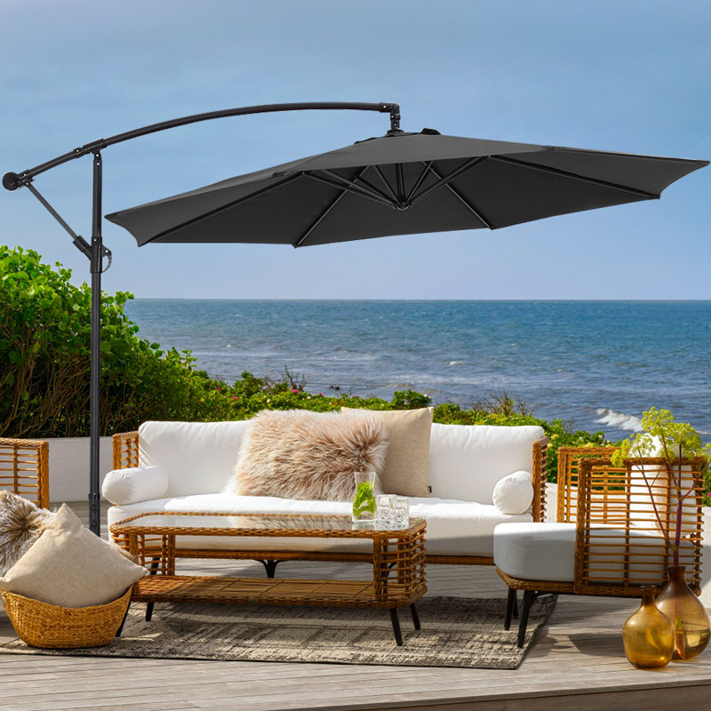 Aalam 300cm Cantilever Parasol, Black