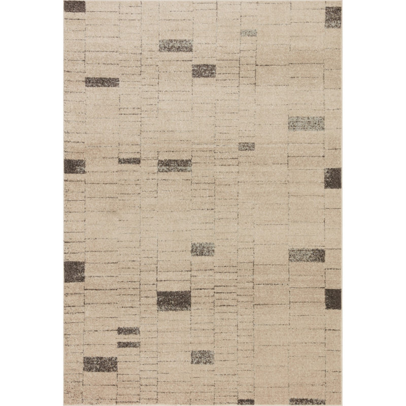 Tapis décoratif gris géométrique, Carré 1 pi 6 po x 1 pi 6 po