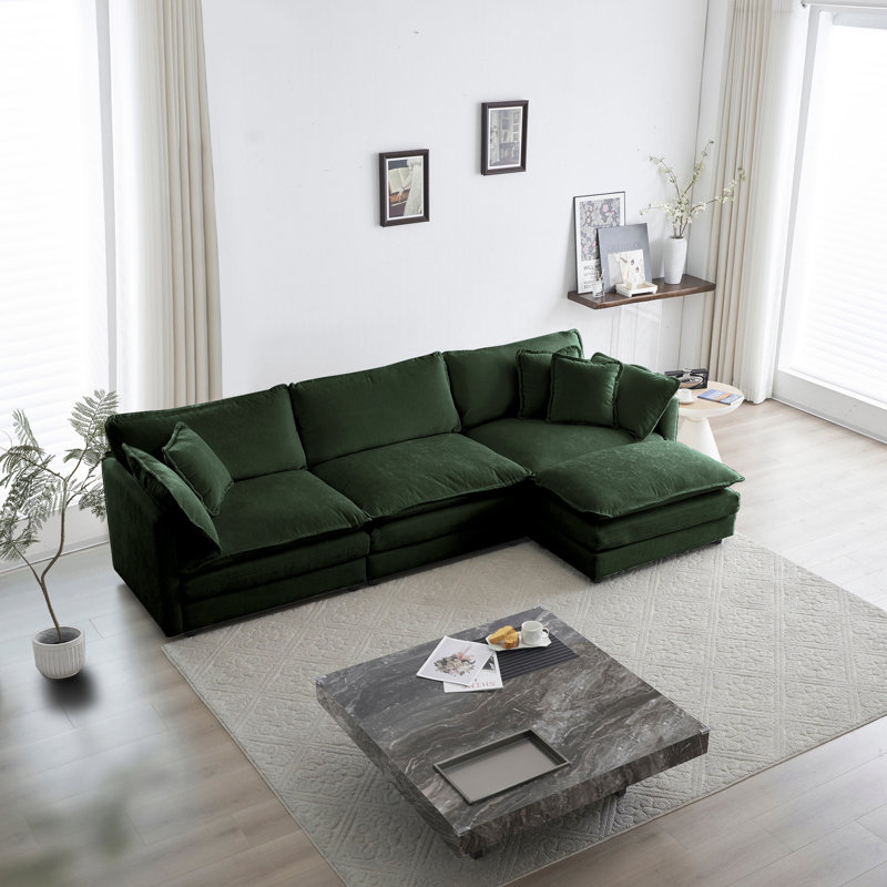 Canapé modulaire surdimensionné en forme de L avec repose-pieds réversible Free Combination Comfy Upholstery