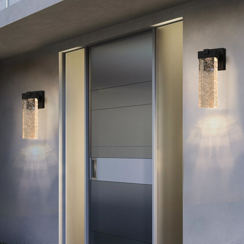 2 Pack Outdoor Waterproof Transparent Led Crystal Wall Lamp Supports Multiple Types Of Light Bulbs (no Bulds Included)