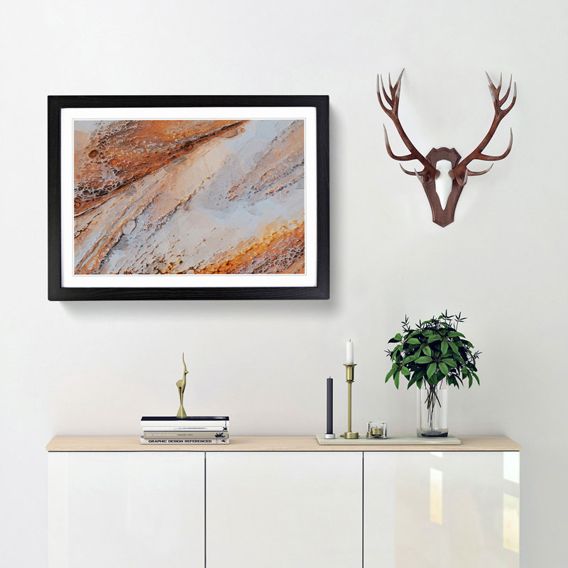 All Eternity in Abstract - Picture Frame Painting Print, 48cm H x 65cm W x 2cm D, Black Framed
