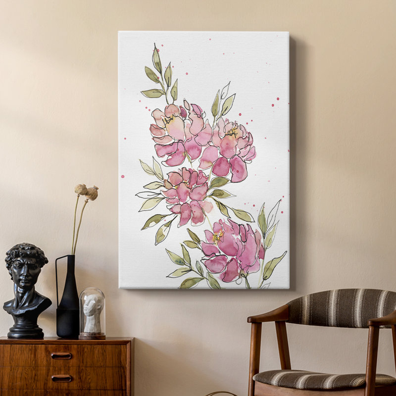 Watercolor Blooms I - galerie sur mesure, H 18 po x l 12 po