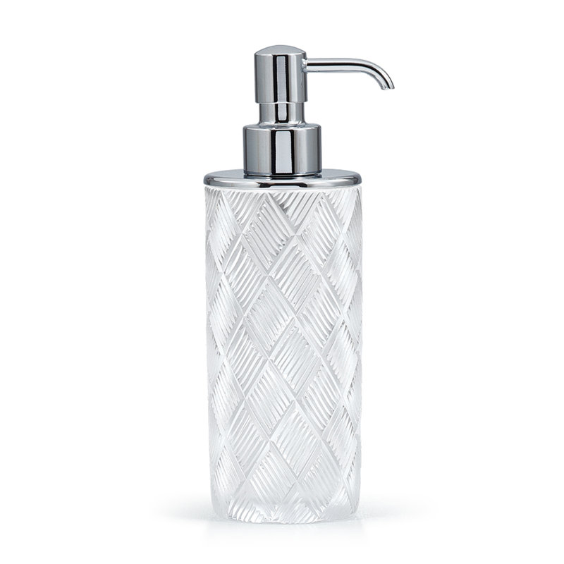 Basketweave Soap Dispenser, Polished Chrome