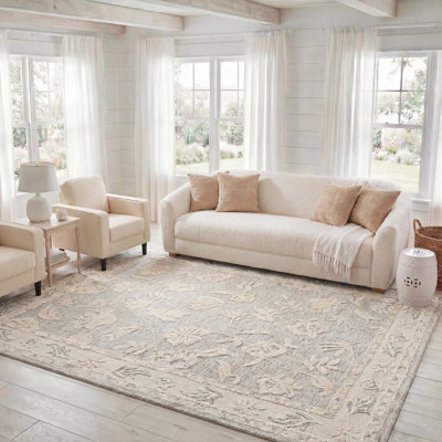 Metro 201 touffeté à la main 50% laine; 30% pour animaux de compagnie; Tapis floral 20% coton