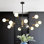 Lustre moderne de style lustre de style moderne lustre Spoutnik lustres de style campagnard doré et noir 12 lumières réglables en hauteur pour salle à manger, salon, îlot de cuisine
