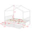 Lit plateforme double pleine grandeur avec 2 tiroirs, tête et pied de lit, toit-114415533