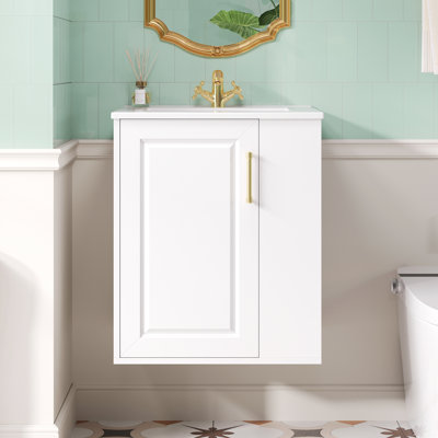 Armoire de salle de bain murale avec armoire latérale, armoire de rangement avec porte à fermeture douce, meuble-lavabo avec lavabo