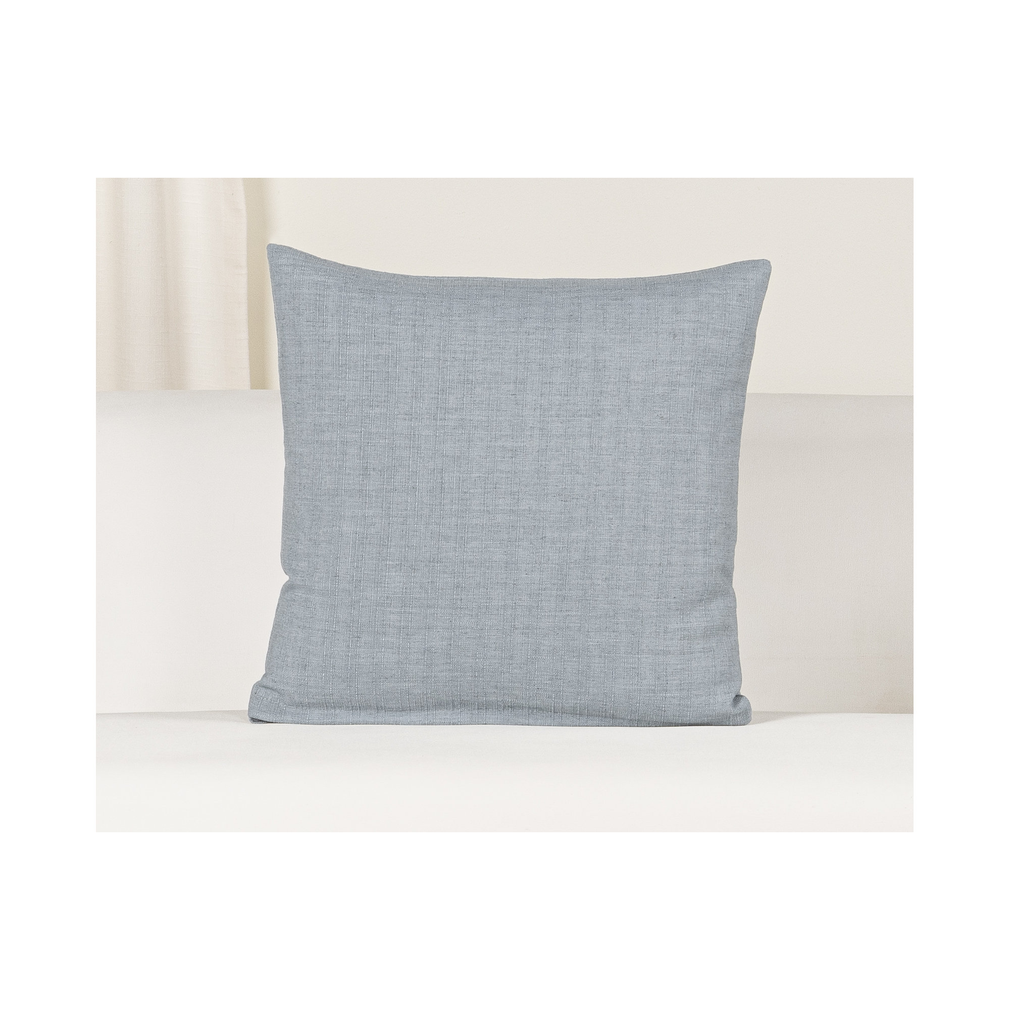 Indy Faux Linen Accent Pillow, Blue, Polyester, Square 20"