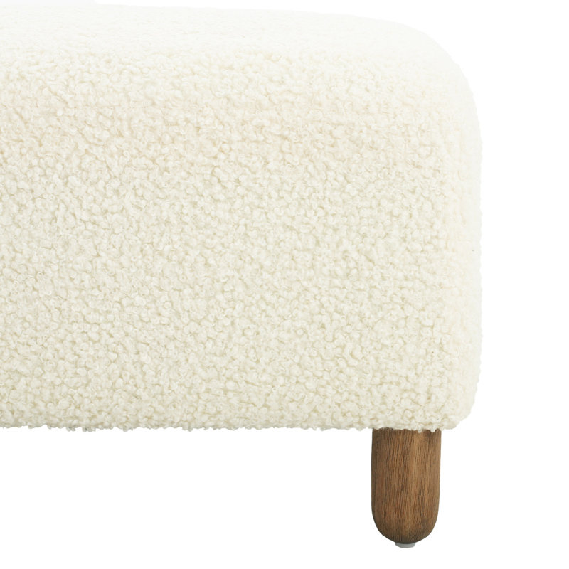 Ottoman, Wood Frame Footrest, Contemporary Ottoman, White