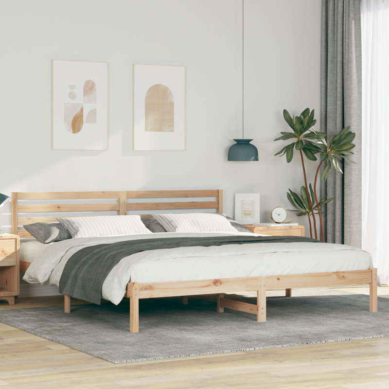 Solid Wood Bed, Brown, Super King (6')