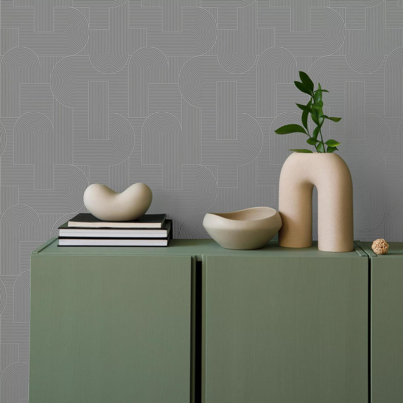 Sublime Mindful Living Floral Wallpaper, Grey