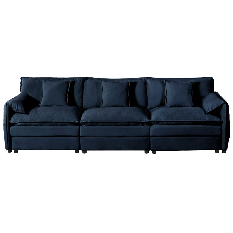 Oversized Deep Seat Sectional Sofa, Modern Cloud Couch, Large 3 Seater Modular Sofa With 3 Pillows For Living Room Bedroom Apartment Office,DIY Combination (Sectional)