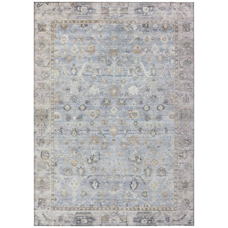 Machine Washable Indoor/Outdoor Xhevrie Sky Rug, Rectangle 10' x 14'