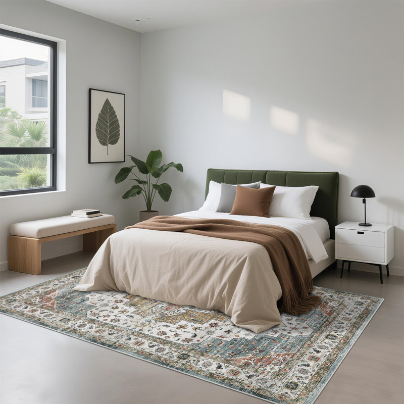 Abstract Machine Printed Area Rug, Rectangle 240 x 340 cm