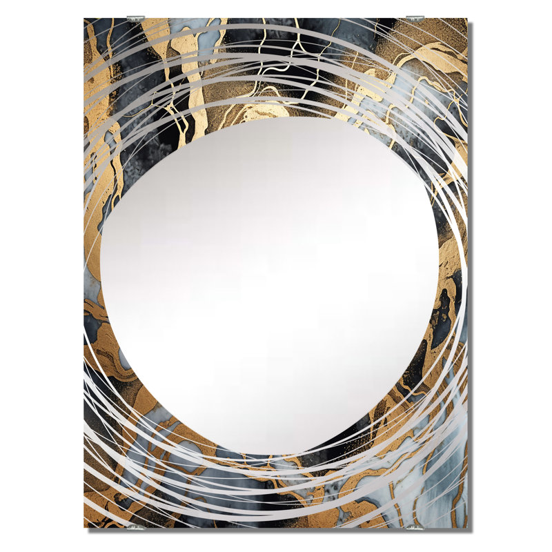 Ariyanah - Miroir mural abstrait fractal, 40 po x 30 po