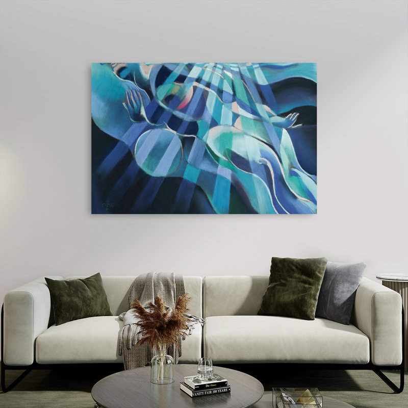Art sous-marin abstrait océan pacifique serein, 40" H x 60" W