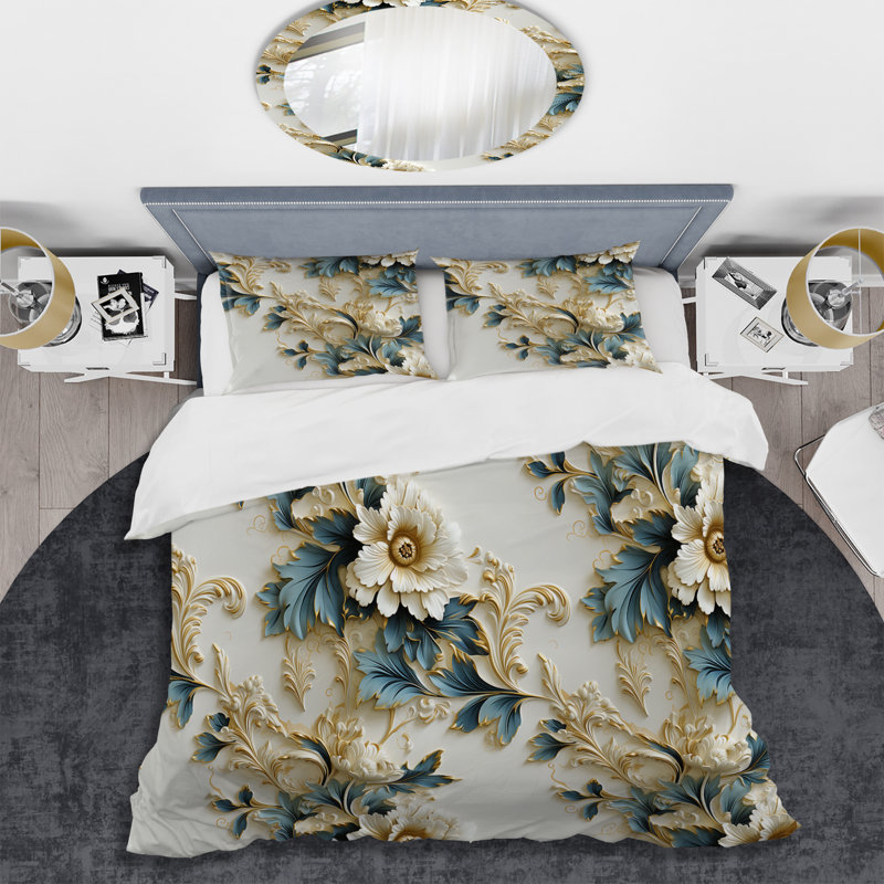 Ensemble de housse de couette rétro à motif victorien IV, Housse de couette pour très grand lit et 2 très
