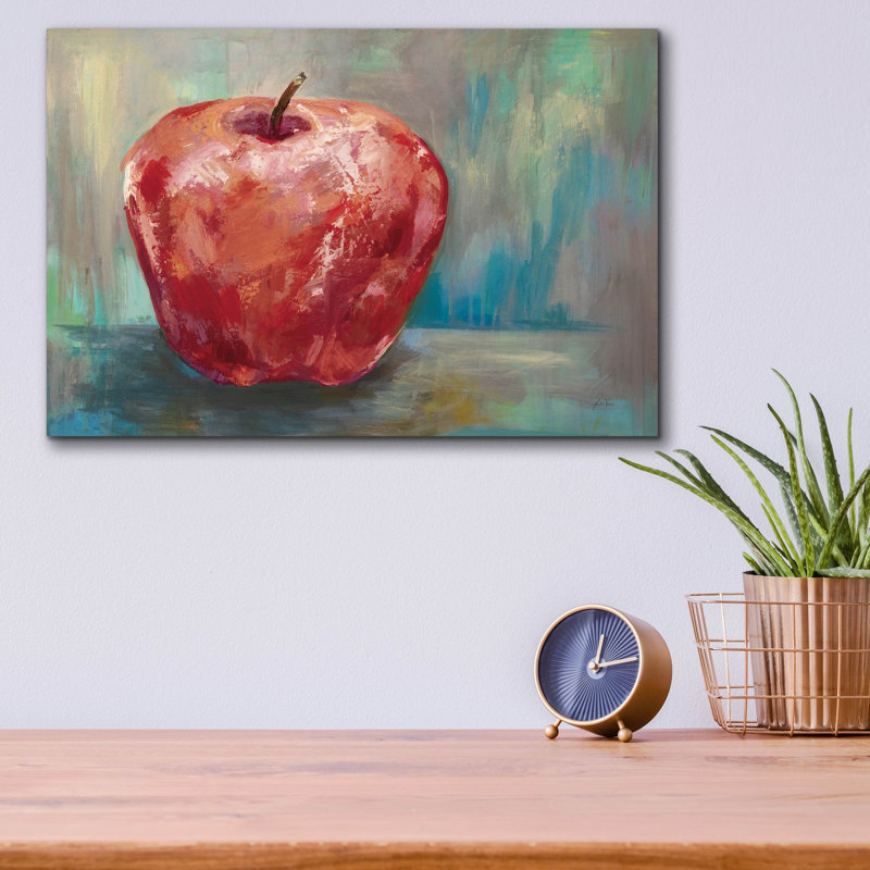 «Red Apple Crop» par Jeanette Vertentes, art mural en verre acrylique, H 12 po x l 16 po x P 0,13 po