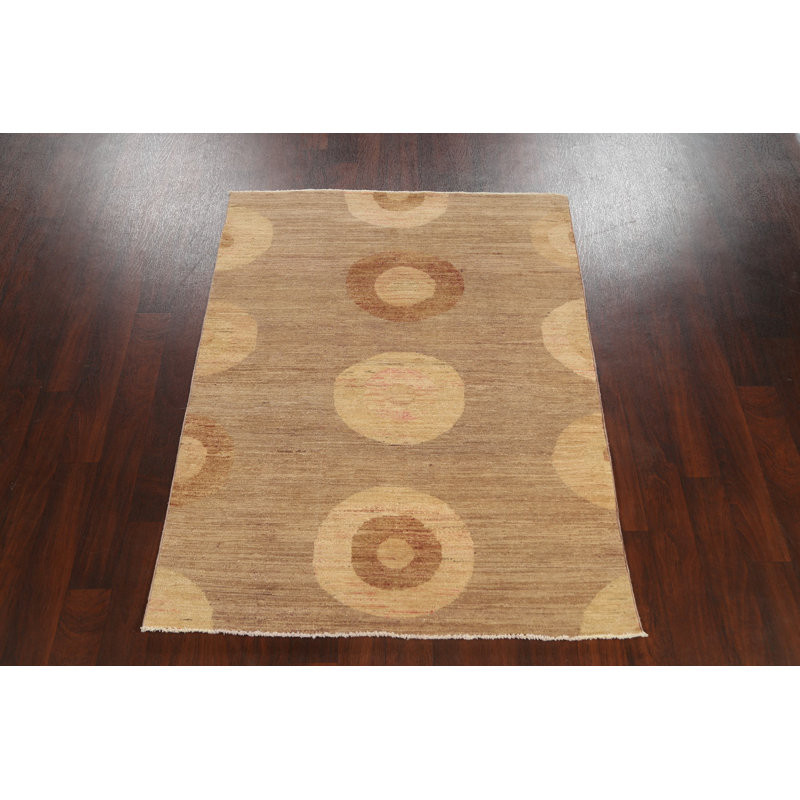 One-of-a-Kind 4'4" X 5'9" New Age Wool Area Rug in Brown