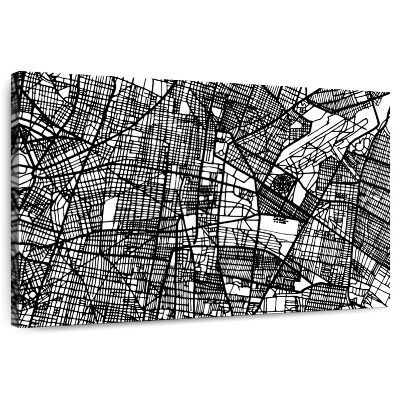 Aliaz Mexico City Map, 16" H x 24" W