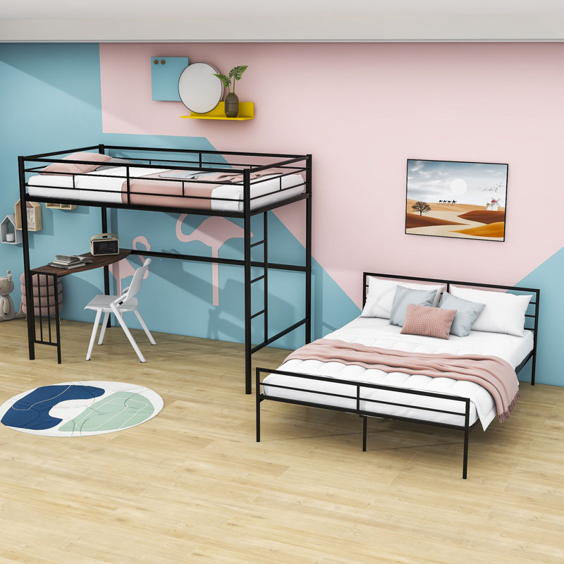 Elsah Kids Twin Over Full Bunk Bed, Black