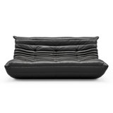 Armless Large Microfiber Leather 3-Seat Bean Bag Sofa, Soft Armless Fireside Lounge Chair