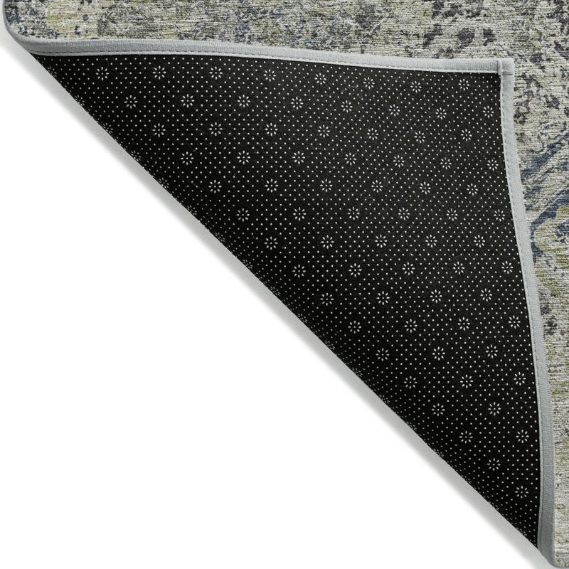 Tapis extérieur lavable à motif géométrique gris et gris anthracite 10 pi x 14 pi