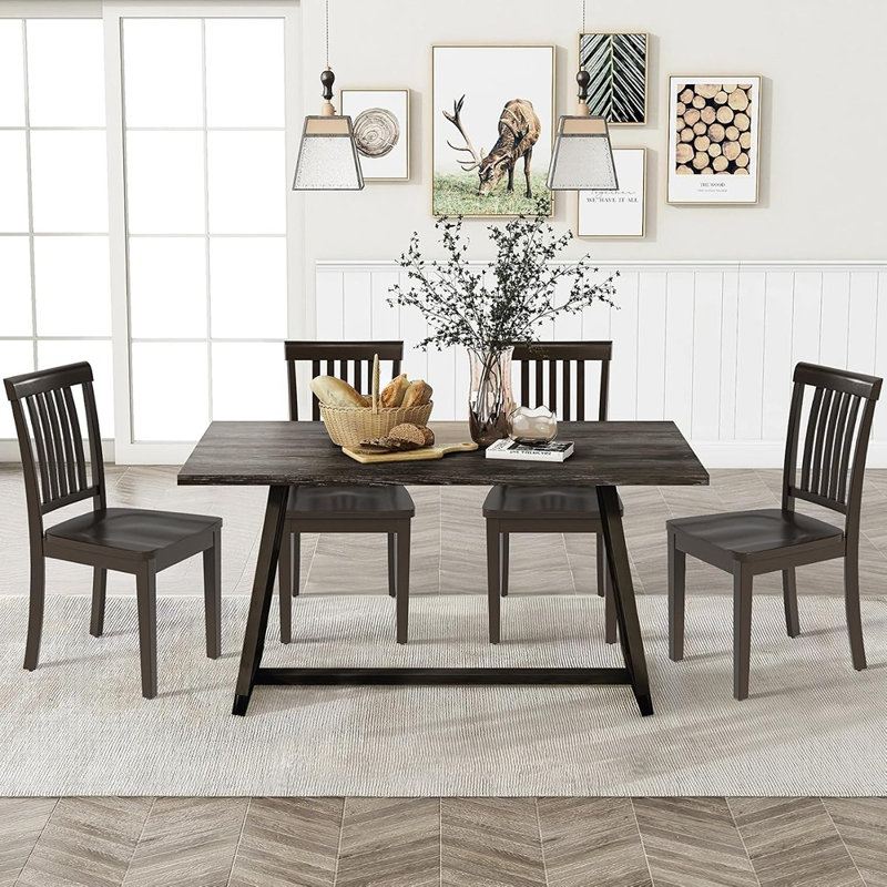 Solid Wood Top Dining Set