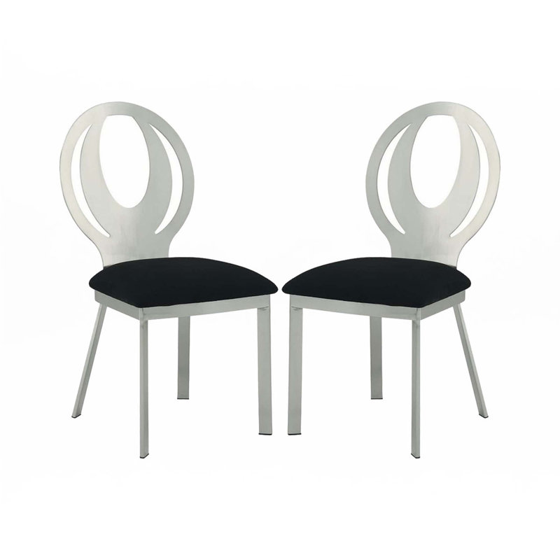 Ensemble de 2 chaises d'appoint en microfibre et en métal
